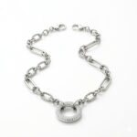 CADENA ACERO BLANCO TEXTURA DIJE STRASS BZCADI397P CAO