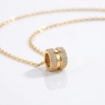 CADENA ACERO DORADO CON DIJE BRONCE MICROPAVE BZCADI407D CAO