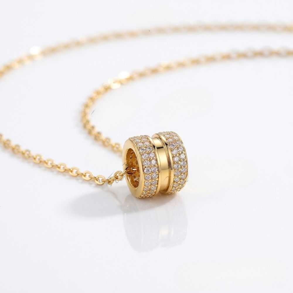 CADENA ACERO DORADO CON DIJE BRONCE MICROPAVE BZCADI407D CAO
