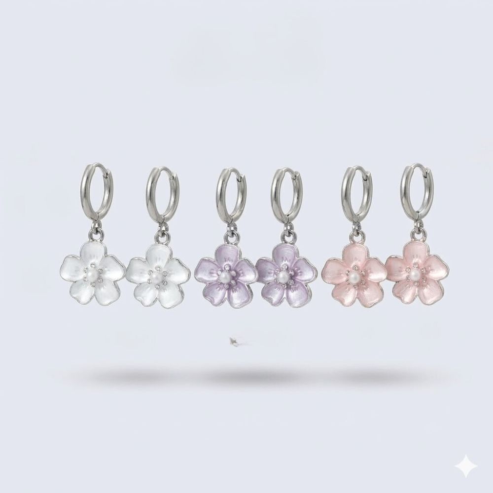 ARO ACERO ARGOLLA CLIP COLGANTE FLOR AR4568 CAO