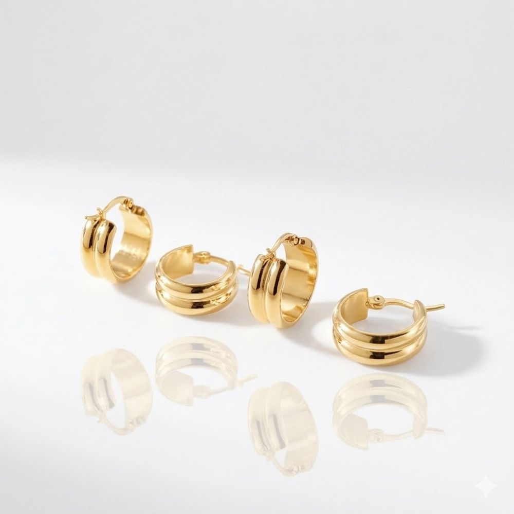 ARO XPAR ACERO DORADO ARGOLLA GRUESA AR2315D CAO