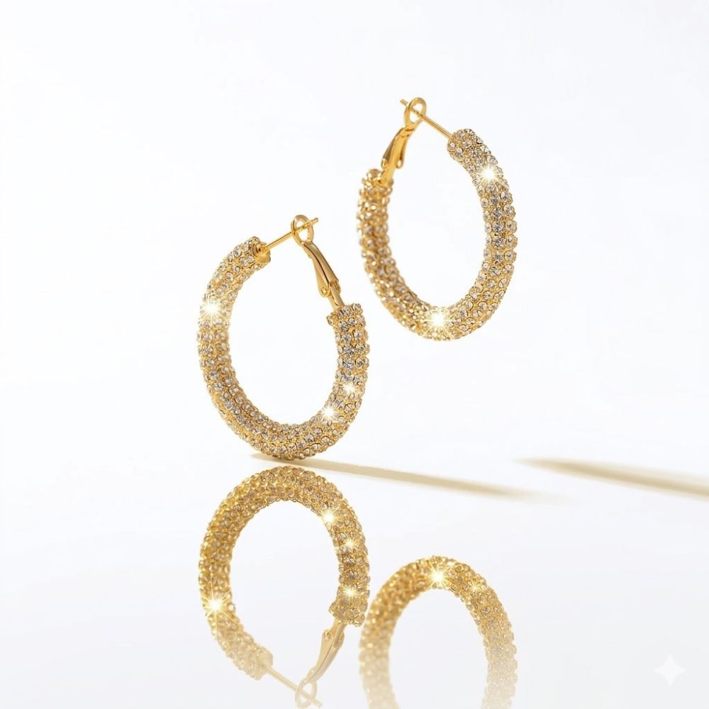 ARO BRONCE DORADO ARGOLLA STRASS 30MM XPAR ART BZAR2241D CAO