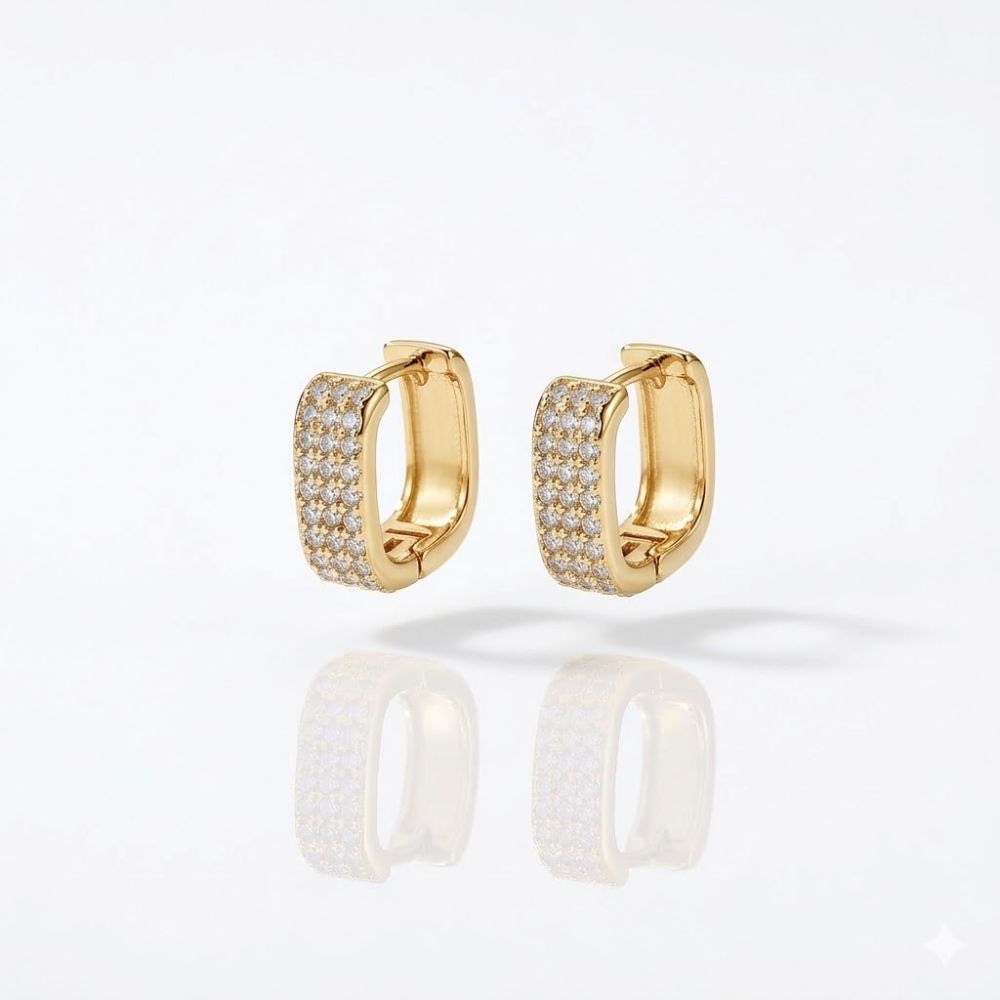 ARO BRONCE DOR ARGOLLA CLIP CUAD ANCHA MICROPA BZAR2351D CAO