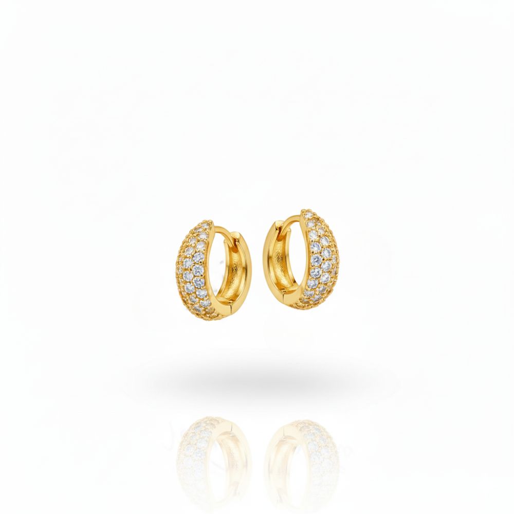 ARO BRONCE DORADO PAR ARGOLLA CLIP MICROPAVE BZAR2352D CAO