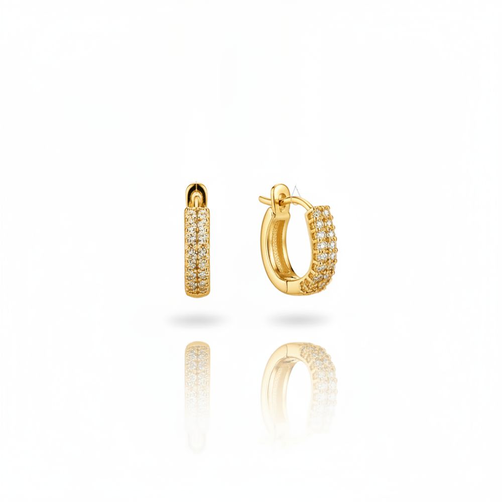ARO BRONCE DORADO ARGOLLA CLIP CUADRADA MICRO BZAR2364D CAO