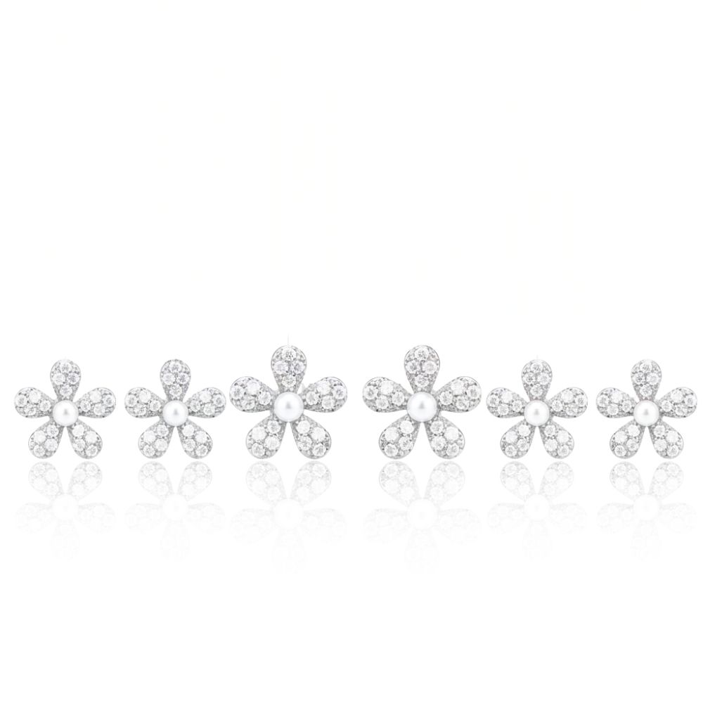 ARO BRONCE BLANCO FLOR FIJA C/ MICROPAVE BZAR2325P CAO