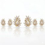 ARO BRONCE DORADO FIJO HOJITAS C/CUBIC X3 UN BZAR2316D CAO