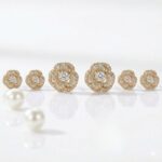 ARO BRONCE DORADO FLOR FIJA CON MICROPAVE X3 BZAR2327D CAO