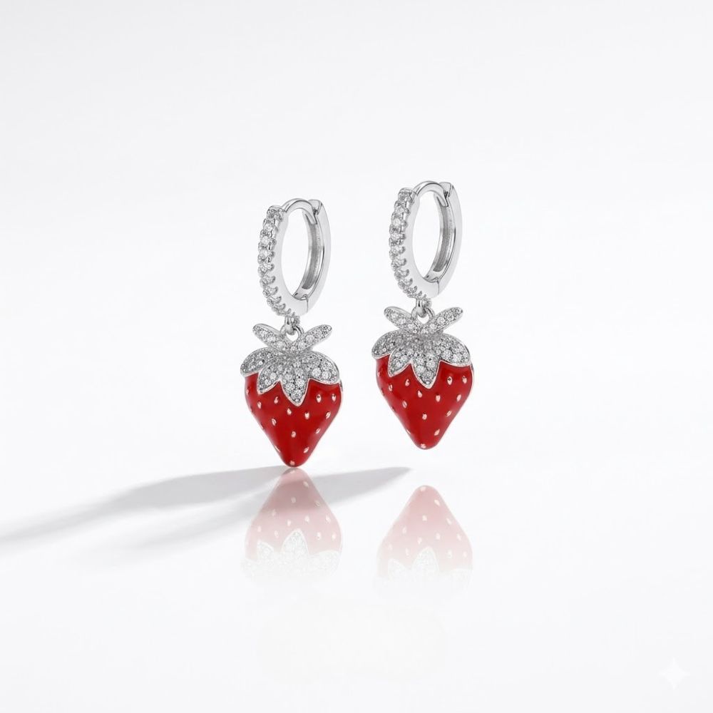 ARO BRONCE PAR ARGOLLA CLIP FRUTILLA MICRO BZAR2273 CAO