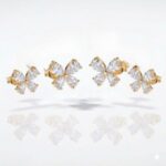 ARO BRONCE DORADO MARIPOSA FIJA CON CUBIC BZAR2310D CAO