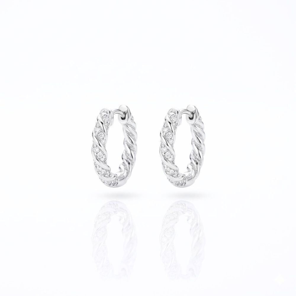 ARO BRONCE BLANCO ARGOLLA CLIP Y MICROPAVE BZAR2309P CAO