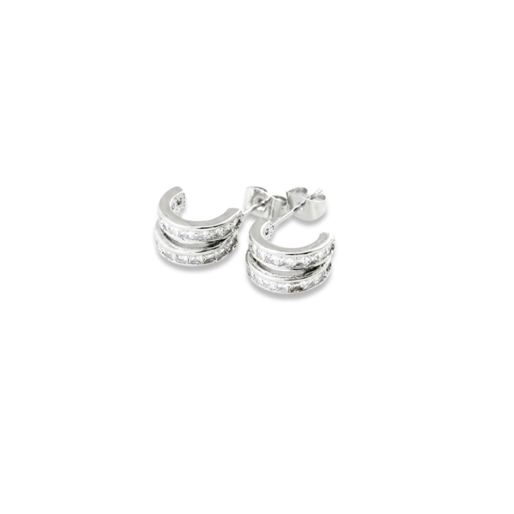 ARO BRONCE BLANCO DOBLE ARGOLLA FIJA CUBIC BZAR2330P CAO