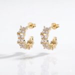 ARO BRONCE DORADO MEDIA ARGOLLA CUBIC BZAR2314D CAO