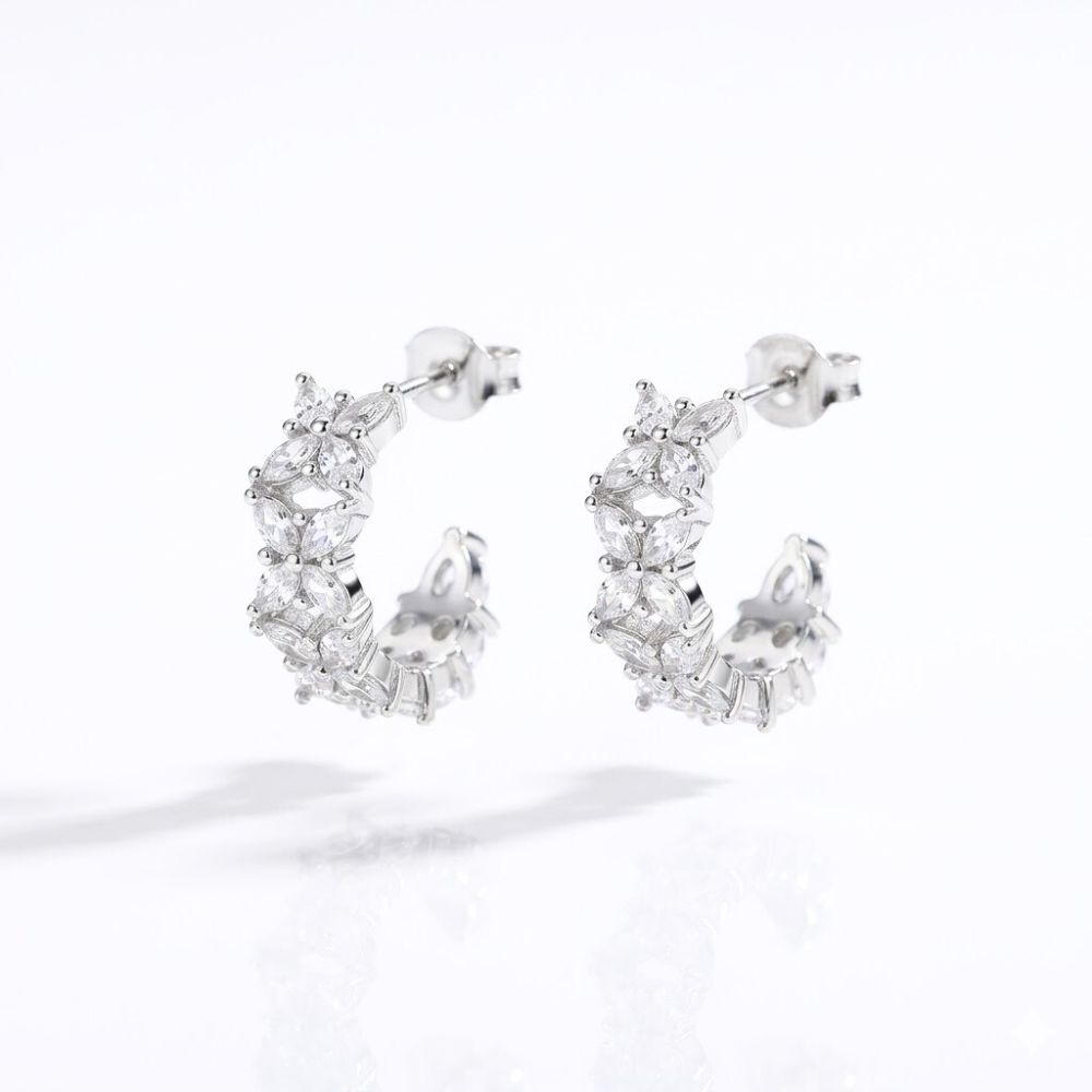 ARO BRONCE BLANCO MEDIA ARGOLLA CUBIC BZAR2314P CAO