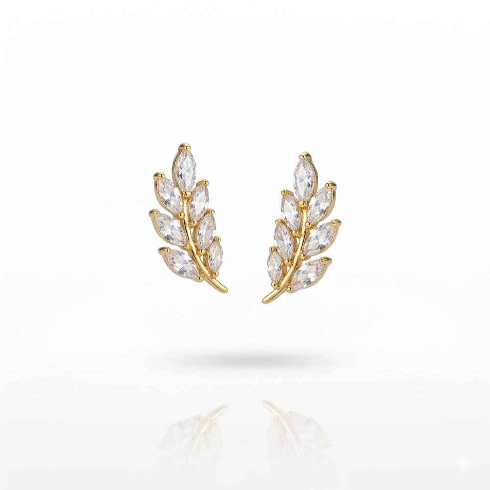ARO PASANTE ACERO DORADO HOJITA STRASS AR4607D CAO