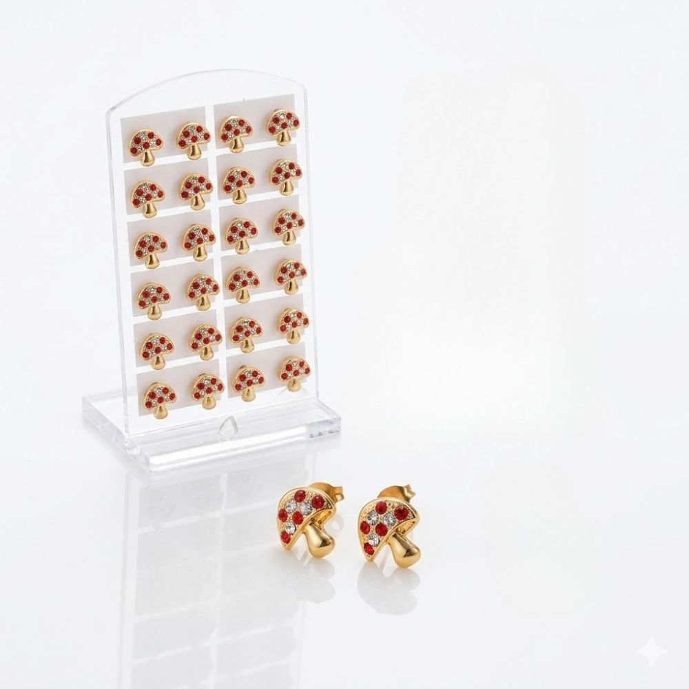 ARO PASANTE ACERO DORADO HONGUITO CON STRASS AR1546D CAO