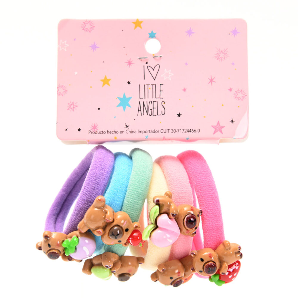 COLITAS DE PELO INF C/APLIQUE CAPIBARA X6UN PL-1597-07 JAÑ