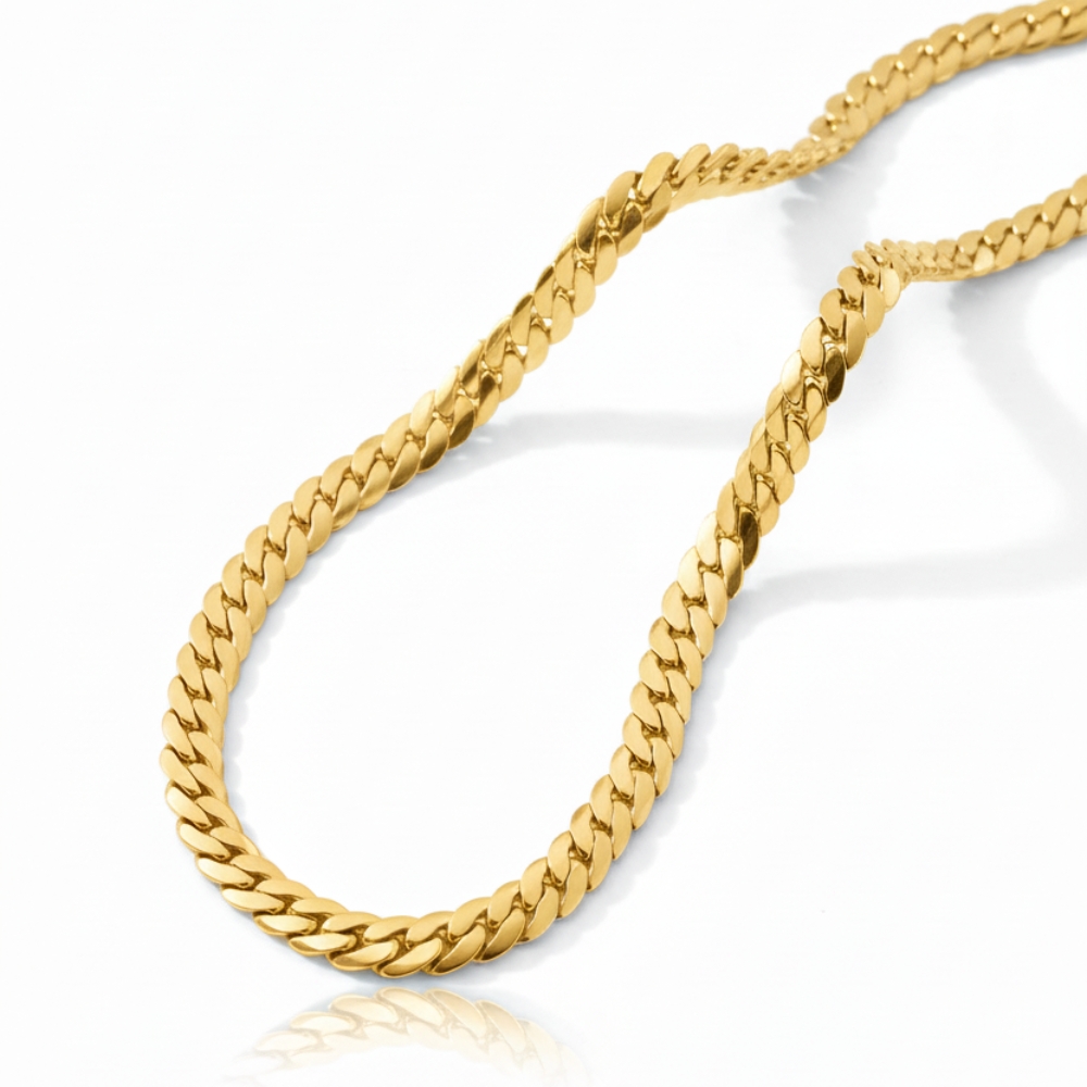 CADENA ACERO DORADO CHATA GRUESA 40+5CM ART ACA181D CAO