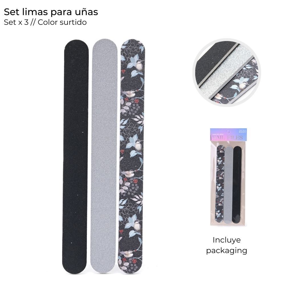SET LIMAS PARA UÑAS X3 ART 38929 CAO
