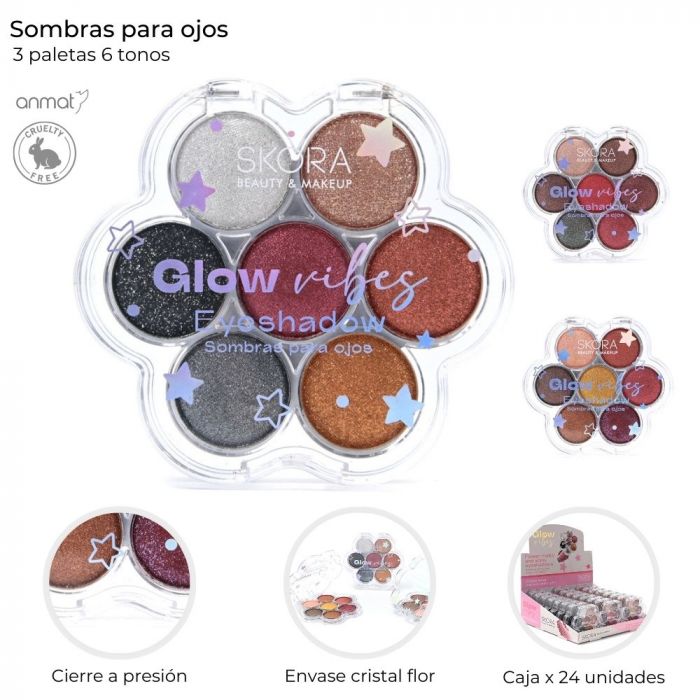 SOMBRAS P/ OJOS COMBINADAS X6 TONOS ART 39563 CAO