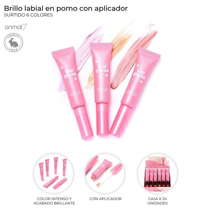 BRILLO LABIAL C/APLICADOR EN POMO ART 41773 CAO