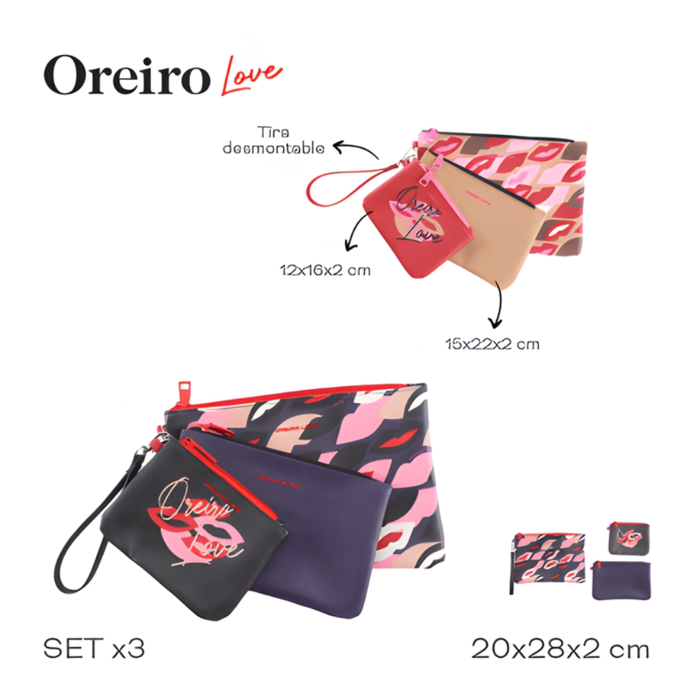 PORTACOSMETICO OREIRO LOVE SETX3 ART 29331 CAO