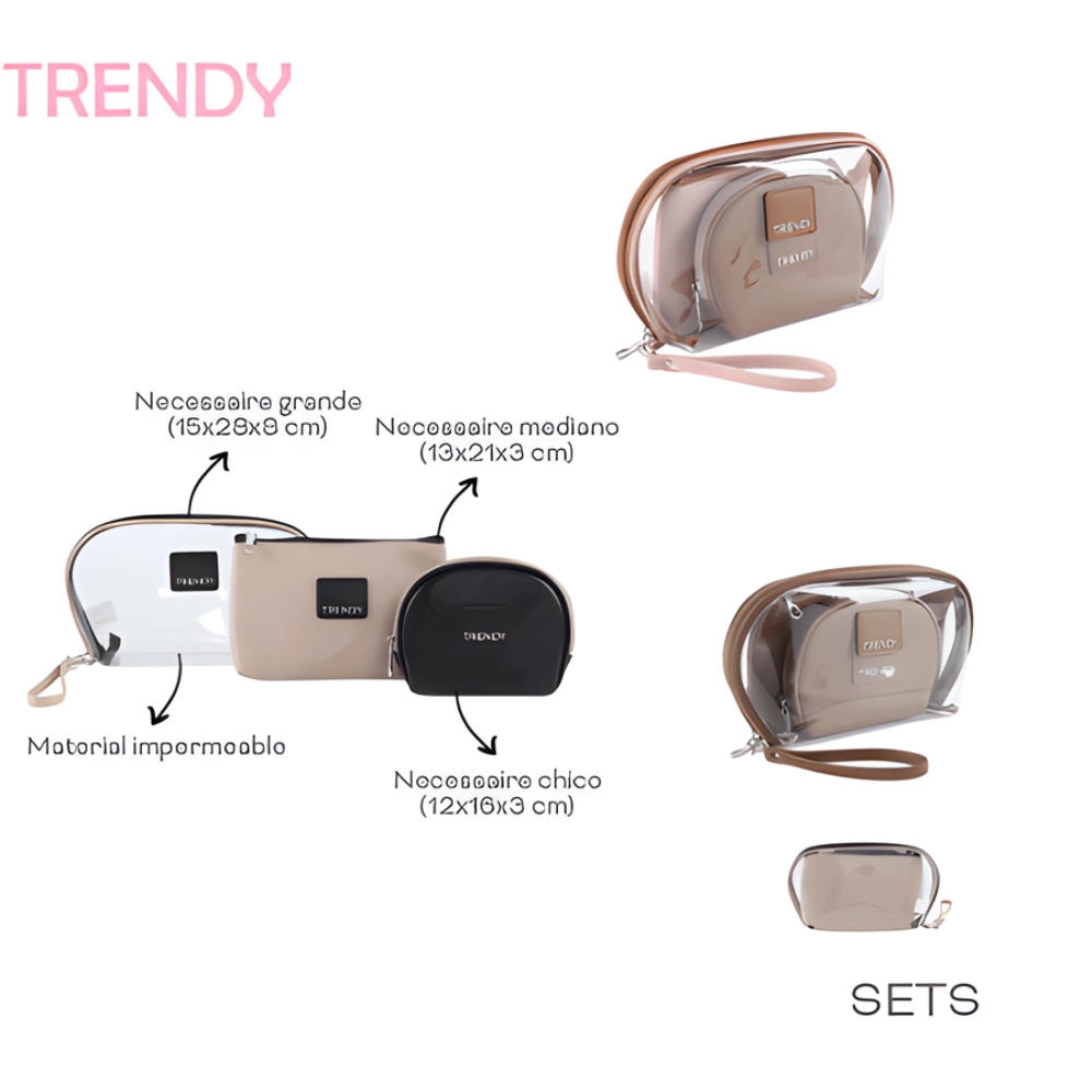 PORTACOSMETICO TRENDY SETX3 ART 29340 CAO