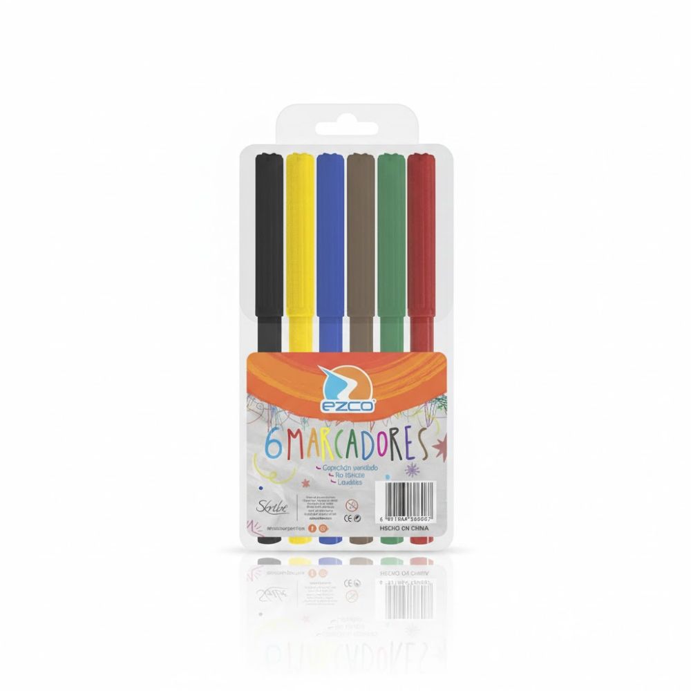 MARCADORES ESCOLARES X6 UNID EZCO ART 403711-6 BAO