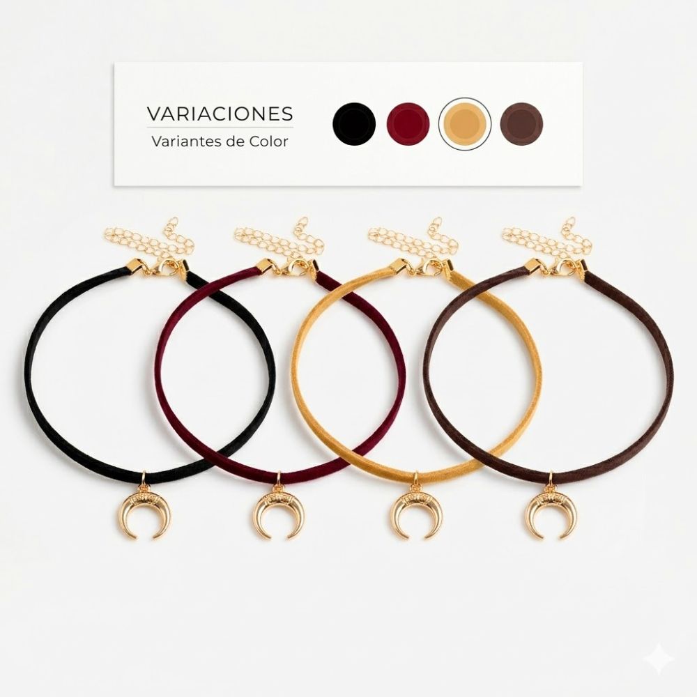 COLLAR CHOKER GAMUZA MOON BQ0665 DAO