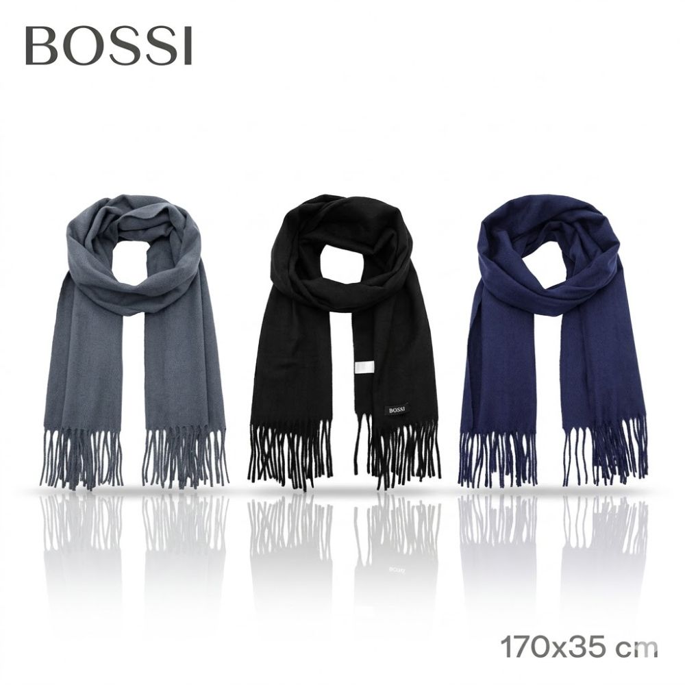 BUFANDA BOSSI NEGRO/AZUL MARINO/GRIS ART 18797 DAO