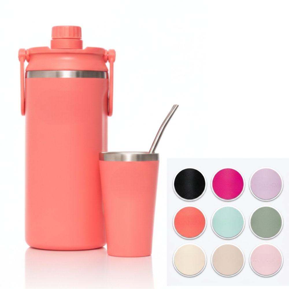 SET BOTELLON 1200ML + VASO 150ML C/BOMBILLA  ART H10294  DAO
