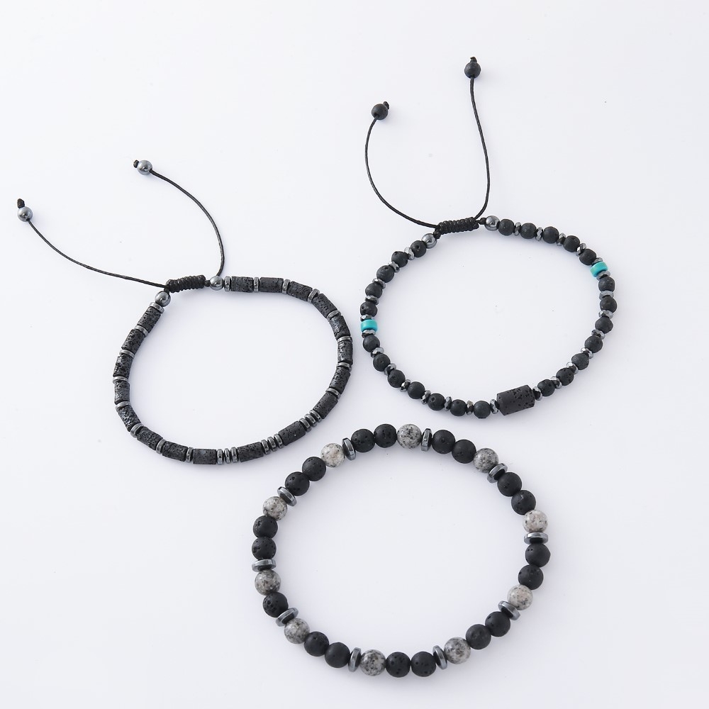 PULSERA HOMBRE REG C/PIEDRAS SET X3 Ø 7CM ART 55031 DAO