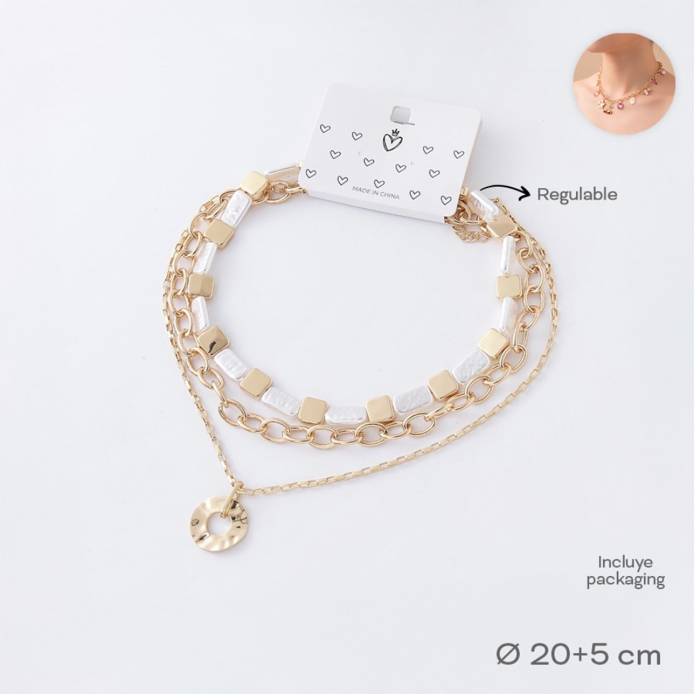 COLLAR 3 CADENAS REGULABLE Ø 20CM 5CM ART 55119 DAO