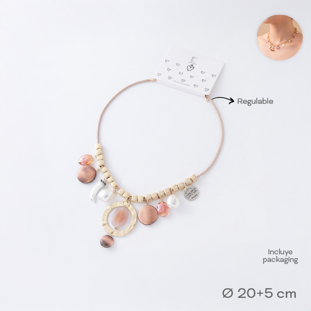 COLLAR REGULABLE C/PIEDRAS Ø 20CM 5CM ART 55122 DAO