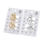 BROCHES X2 3DIENTES DORADO/PLATEADO TRENDY 54782 FAO