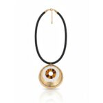 COLLAR NEGRO C/DIJE DORADO ART 55154 DAO