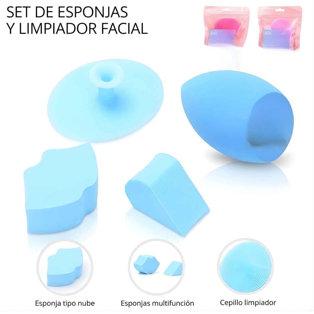 SET ESPONJAS Y LIMPIADOR FACIAL X4 ART 44050 DAO