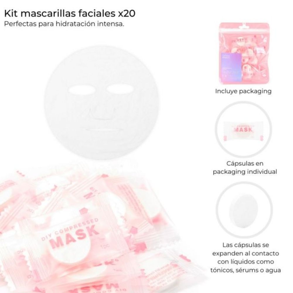 KIT MASCARILLAS FACIALES X20UNI ART 44056 DAO
