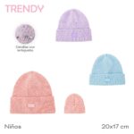 GORRO TEJIDO C/ BRILLOS INFANTIL TRENDY ART 31101 DAO