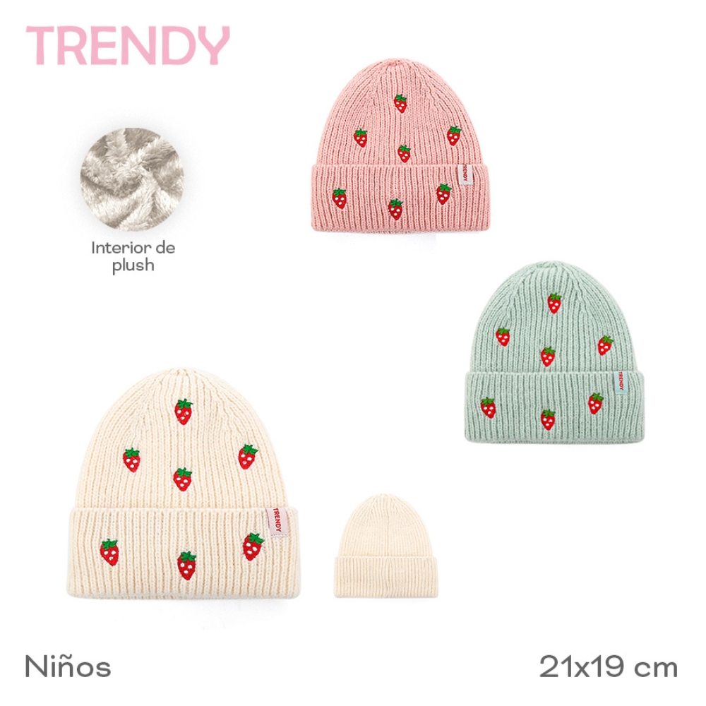 GORRO INFANTIL DISEÑO FRUTILLA TRENDY ART 31105 DAO