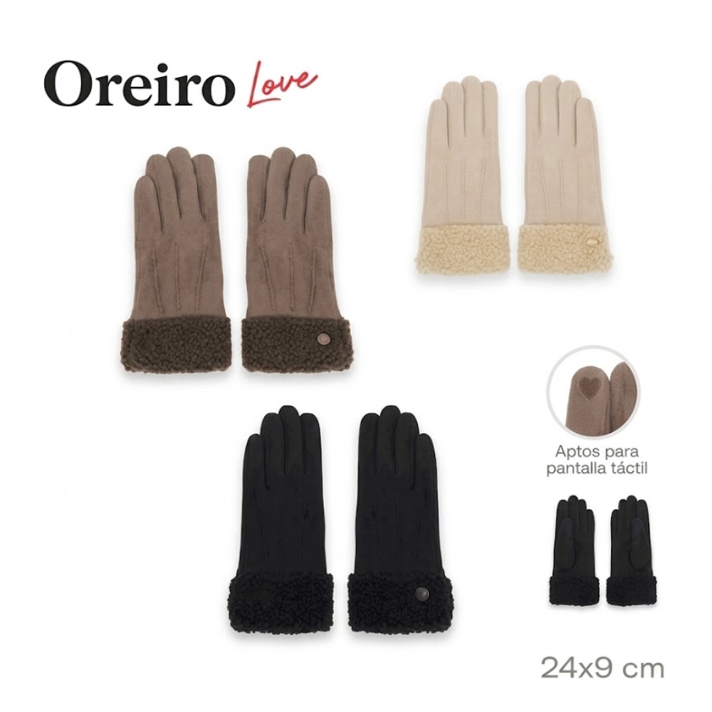 GUANTE DAMA C/ BORDE PELUCHITO OREIRO LOVE ART 31443 DAO