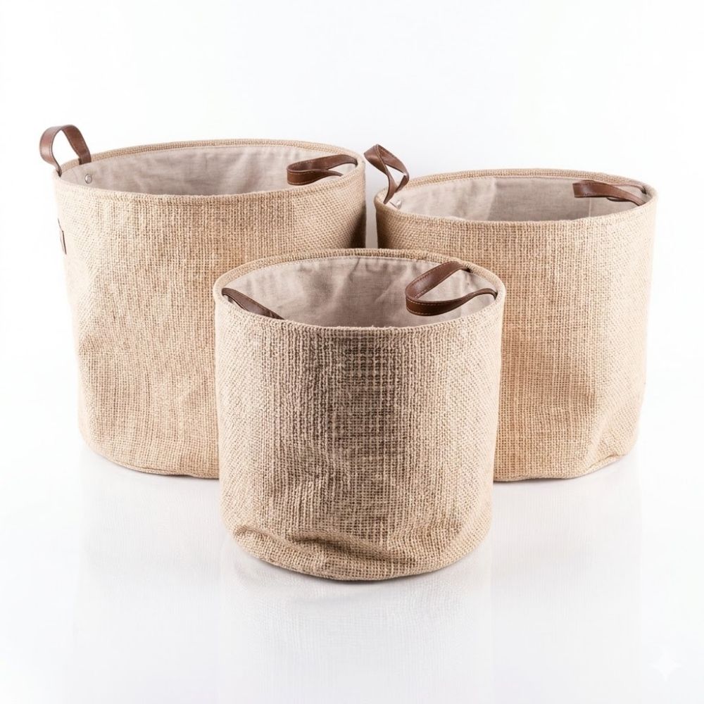 SET DE 3 CANASTOS C/MANIJA PU ART CA6794 DAO