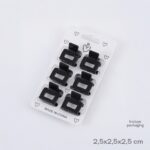 BROCHE SET X6 RECTANGULAR NEGRO TRENDY ART 54608 DAO