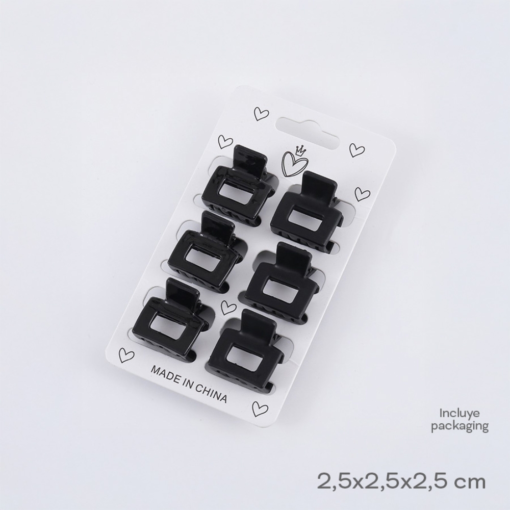 BROCHE SET X6 RECTANGULAR NEGRO TRENDY ART 54608 DAO