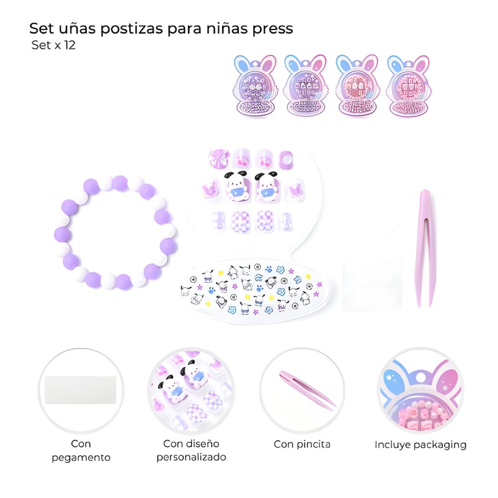SET UÑAS POSTIZAS P/ NIÑAS PRESS ART 39405 CAO