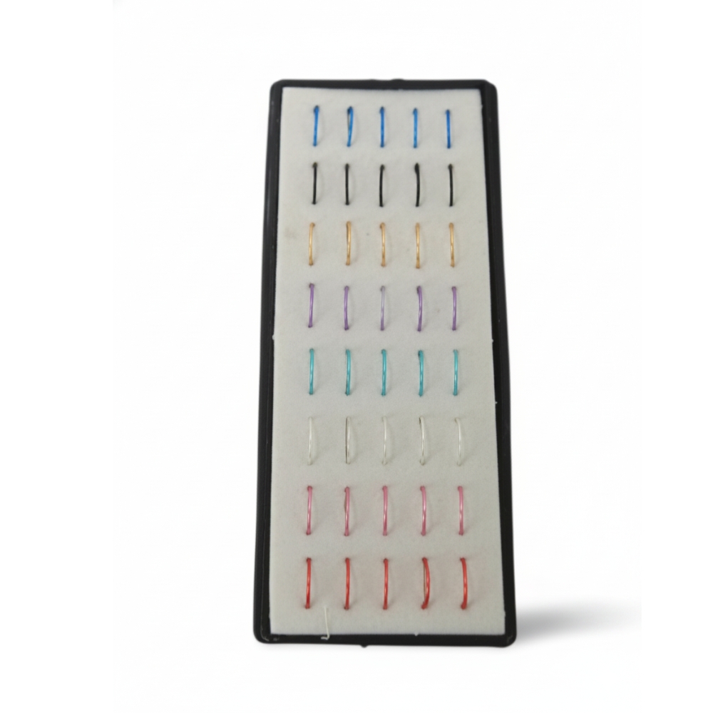 PIERCING DE NARIZ COLOR X40PCS CAJA ACRILICO ART 1258-6 DAO