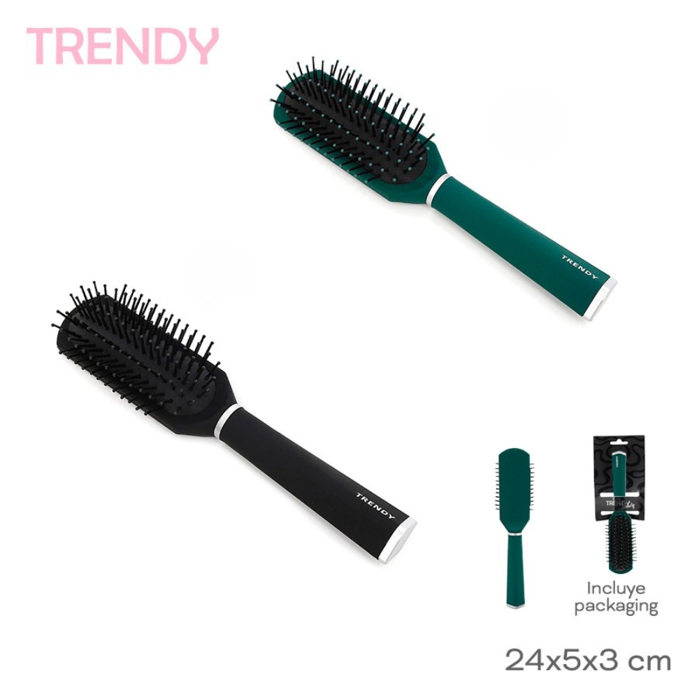 CEPILLO DE PELO TRENDY NEGRO / VERDE ART 31774 FAO