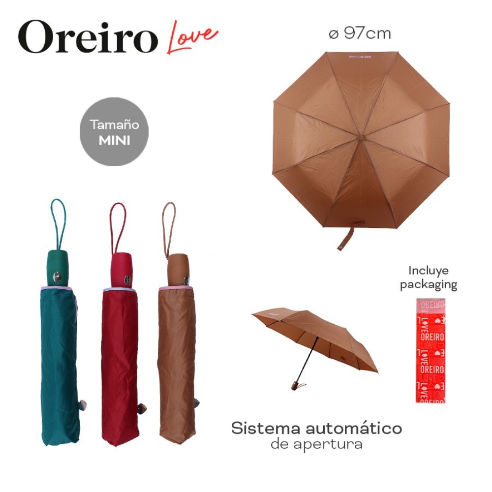 PARAGUAS OREIRO LOVE VINO/VERDE/MOCCA ART 28990 EAO