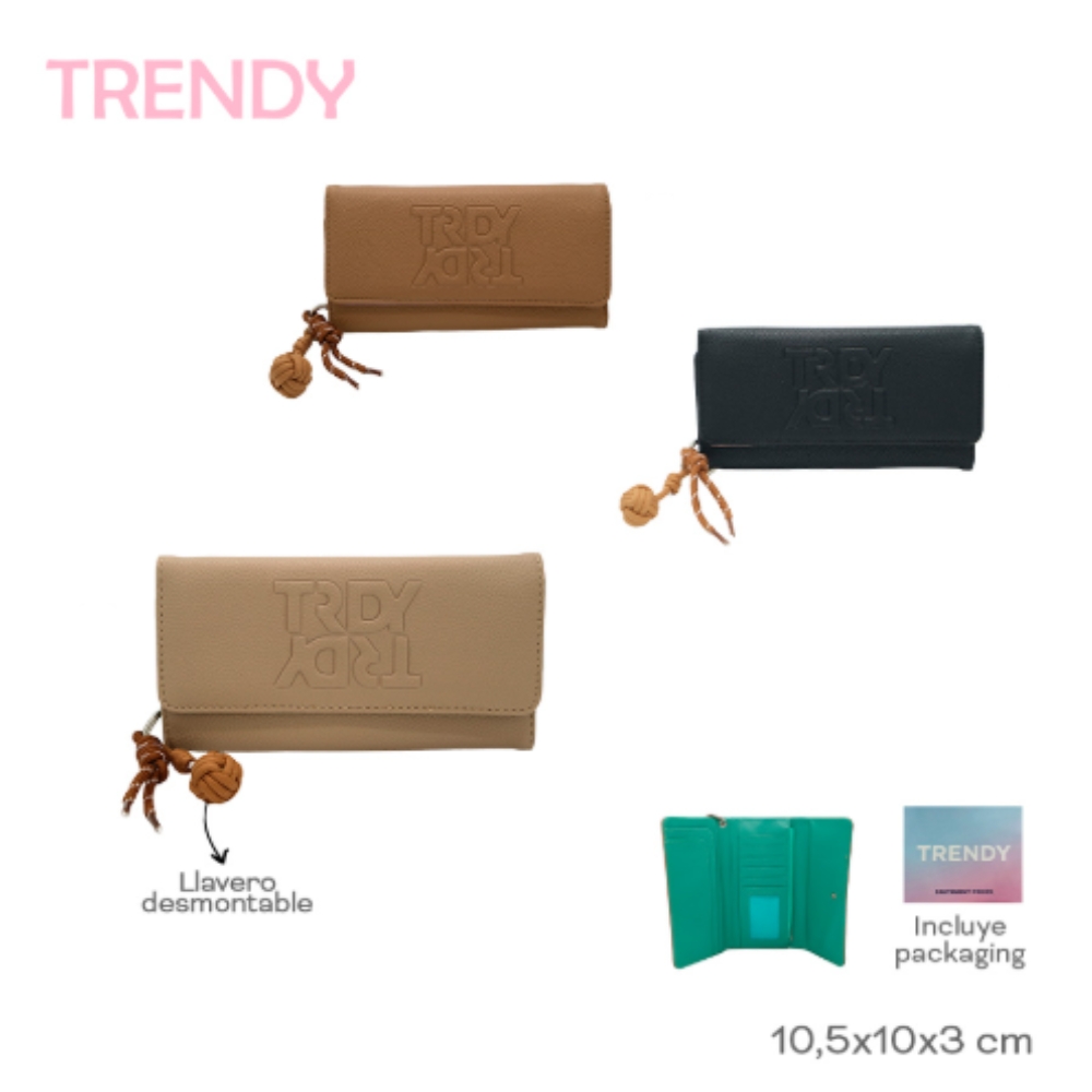 BILLETERA TRENDY C/LLAVERO DESMONTABLE ART 29055 CAO