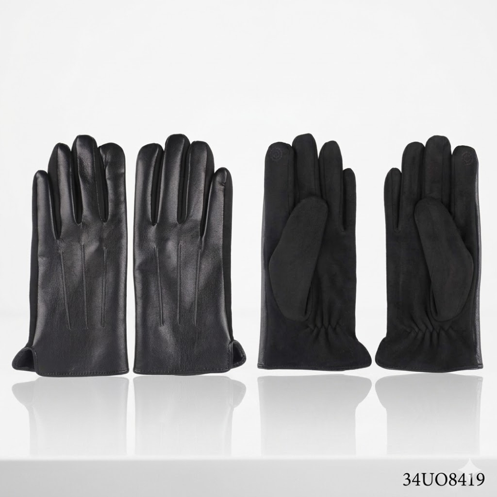 GUANTE ADULTO GAMUZA Y PU LINEA BORDADAS ART 34UO8419 DAO